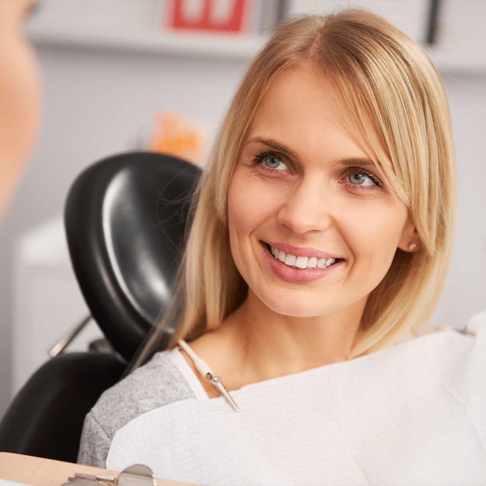 Blonde Woman At Dentist